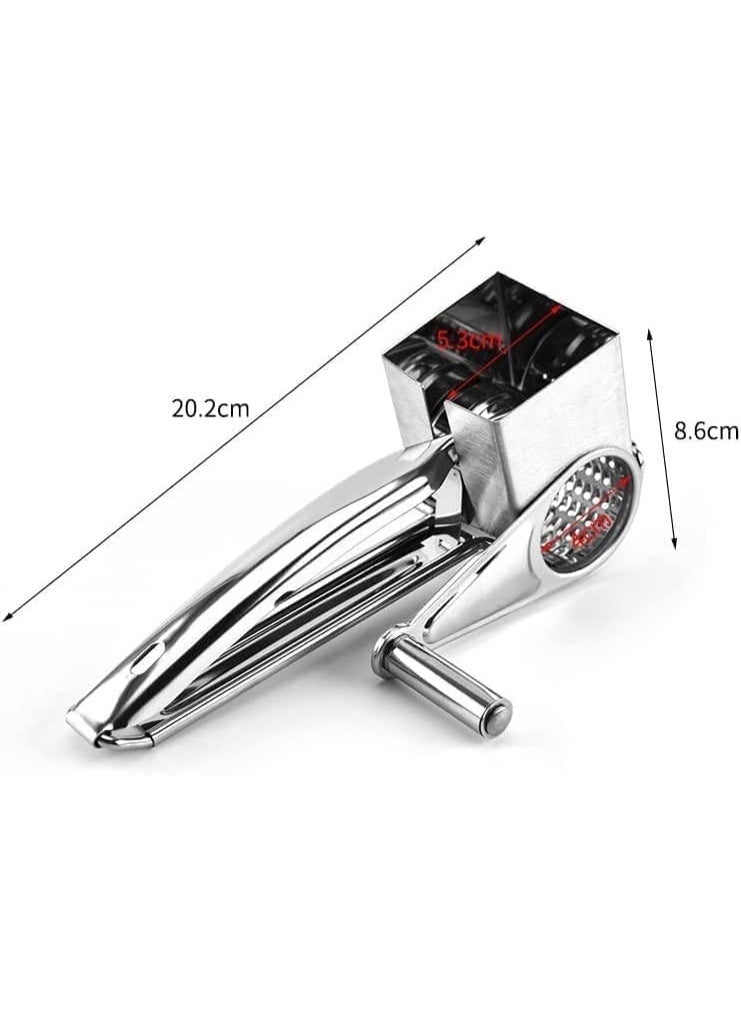 ChicAbode Rotary Cheese Grater - Stainless Steel Cylinder Grater for Shredding Cheese, Chocolate, Nuts & More, Easy to Clean & Dishwasher Safe - Image 2